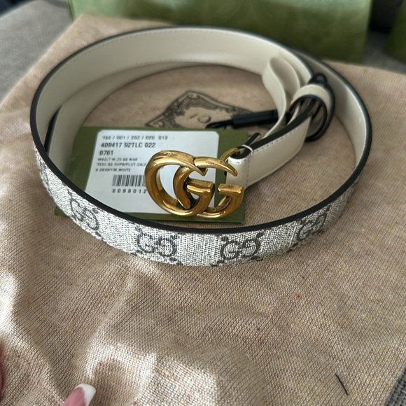 NWT GUCCI belt sz 65 (00) 22 inches b. Ebony/m white - Picture 2 of 5